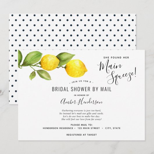 Invitation Cérémonie de mariage de Main Squeeze Lemons par co (Devant / Derrière)