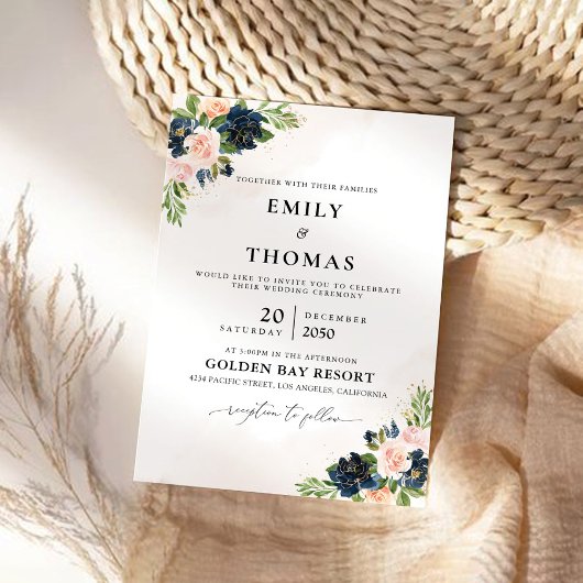 Invitation Cérémonie de Mariage de Roses Roses Roses Roses Ro