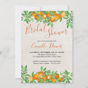 Invitation Cérémonie de Mariage Élégante avec Orange Citrus