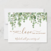 Invitation Cérémonie de mariage Greenery Eucalyptus Officiant (Devant)