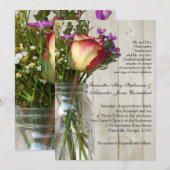 Invitation Cérémonie de Mariage photographique Mason Jar avec (Devant / Derrière)