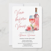 Invitation Cérémonie de mariage Vino Before Vows avec du vin  (Devant)