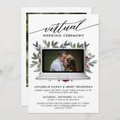 Invitation Cérémonie de Mariage virtuel de photo moderne (Devant / Derrière)