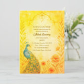 Invitation Cérémonie de Mehndi de la mariée indienne au thème (Debout devant)