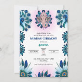 Invitation Cérémonie de Mundan logo Ganesha Peacock Design (Devant)