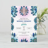 Invitation Cérémonie de Mundan logo Ganesha Peacock Design (Debout devant)