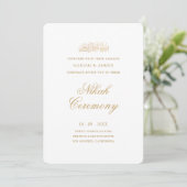 Invitation Cérémonie de Nikah à l'écriture dorée simple et mo (Debout devant)