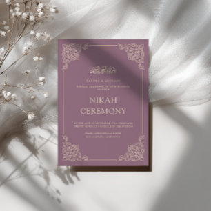 Invitation Cérémonie de Nikah élégante baroque poussiéreuse v