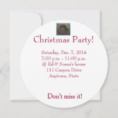 Invitation Cérémonie de Noël avec ruban de velours (Dos)