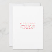 Invitation Cérémonie de Noël personnalisée Photo & Nom Fête (Dos)