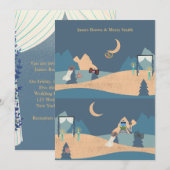 Invitation Cérémonie de nuit des arbres romantiques Mariage d (Devant / Derrière)