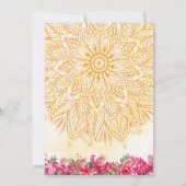 Invitation Cérémonie de nuit Floral Mehndi Mariage indien (Dos)