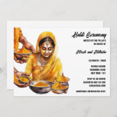 Invitation Cérémonie de pré-mariage indienne de curcuma haldi (Devant / Derrière)