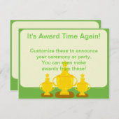 Invitation Cérémonie de remise de prix ou fête (Devant / Derrière)