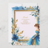 Invitation Cérémonie de remise de robe de Quinceanera d'or tu (Dos)