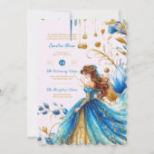 Invitation Cérémonie de remise de robe de Quinceanera d'or tu (Devant)