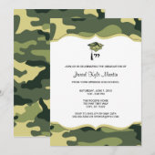 Invitation Cérémonie de remise des diplômes de Camo Vert ou I (Devant / Derrière)