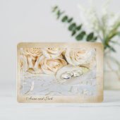 Invitation Cérémonie de renouvellement de vœux avec roses et  (Debout devant)