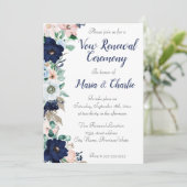 Invitation Cérémonie de renouvellement Vow Élégant Florals (Debout devant)