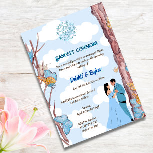 Invitation Cérémonie de Sangeet avant le mariage indien