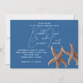 Invitation Cérémonie de Starfish Couple Marine Blue (Devant)