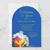 Invitation Cérémonie de Voeux d'Anniversaire aux Fleurs Hawaï (Devant)