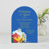 Invitation Cérémonie de Vœux d'Anniversaire aux Fleurs Hawaïe (Debout devant)