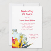 Invitation Cérémonie de Vœux d'Anniversaire aux Fleurs Hawaïe (Devant)