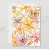 Invitation Cérémonie de Wiccaning à fleurs rose jaune (Dos)