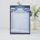 Invitation Cérémonie d'engagement bleu - Itinéraire personnal (Debout devant)