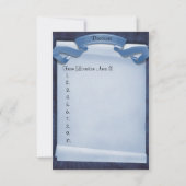 Invitation Cérémonie d'engagement bleu - Itinéraire personnal (Dos)