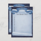 Invitation Cérémonie d'engagement bleu - Itinéraire personnal (Devant / Derrière)