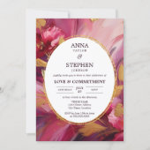 Invitation Cérémonie d'engagement d'élégance Fuchsia contempo (Devant)