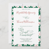 Invitation Cérémonie d'engagement floral Emerald Green (Devant)