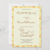 Invitation Cérémonie d'engagement floral jaune doux Invitatio (Devant)