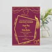 Invitation Cérémonie d'engagement hindou indien avec éléments (Debout devant)