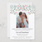 Invitation Cérémonie d'engagement photo de la branche florale (Devant)