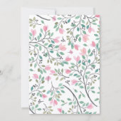 Invitation Cérémonie d'engagement photo de la branche florale (Dos)