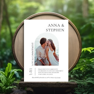 Invitation Cérémonie d'engagement photo simple élégance