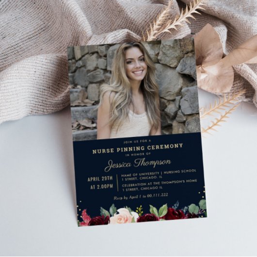 Invitation Cérémonie d'épicerie de l'infirmière photo moderne