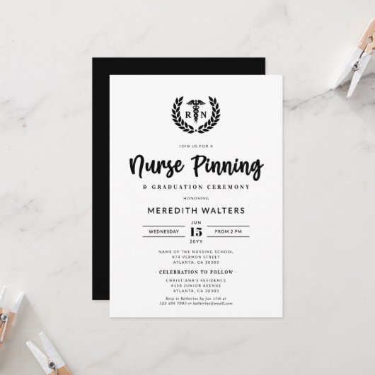 Invitation Cérémonie d'épinglage de la RN et diplôme de l'éco (Devant/Arrière en situation)