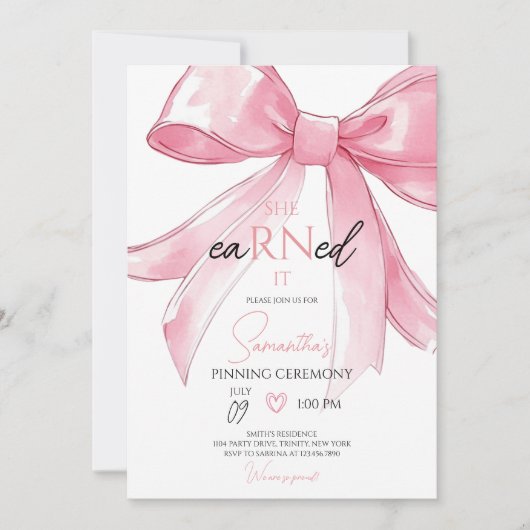 Invitation Cérémonie d'épinglage des infirmières (Devant)