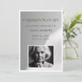 Invitation Cérémonie des funérailles de Shell White (Debout devant)