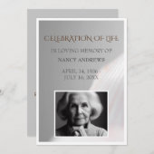 Invitation Cérémonie des funérailles de Shell White (Devant / Derrière)