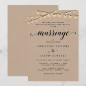 Invitation Cérémonie des Mariages de l'église, Hébergement de (Devant / Derrière)