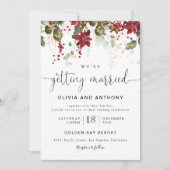 Invitation Cérémonie des Mariages de Noël Red Poinsettia (Devant)