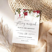 Invitation Cérémonie des Mariages de Noël Red Poinsettia