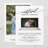 Invitation Cérémonie des Mariages virtuels de photos modernes (Devant / Derrière)
