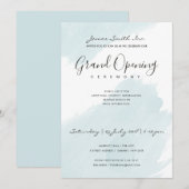 INVITATION CÉRÉMONIE D'OUVERTURE AQUA BLEU À L'AQUARELLE (Devant / Derrière)