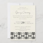 INVITATION CÉRÉMONIE D'OUVERTURE GRANDIOSE DAMAS NOIR BLANC F (Devant)